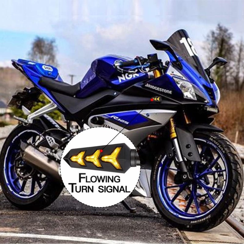 KICRY Sequential Turn Signal Motorcycle Blinkers LED Front Rear Flowing Indicators Daytime Running Light Universal Compatible with Harley Honda Kawasaki Suzuki Yamaha - Image 4